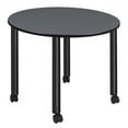 thumbnail image 1 of Kee 48" Round Mobile Breakroom Table- Grey/ Black, 1 of 2