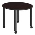 thumbnail image 1 of Kee 48" Round Mobile Breakroom Table - Mocha Walnut/Black, 1 of 5