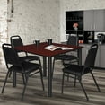 thumbnail image 1 of Regency Kee 48 in. Large Square Breakroom Table- Mahogany Top, Black Legs, 1 of 3