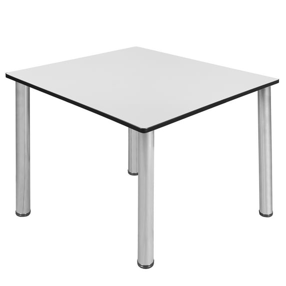 Kee 48" Square Breakroom Table- White/ Chrome