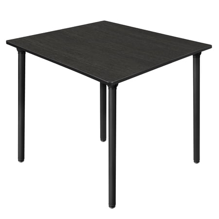 Kee 48" Square Folding Breakroom Table- Ash Grey/ Black