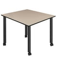 thumbnail image 1 of Kee 48" Square Mobile Breakroom Table- Beige/ Black, 1 of 5