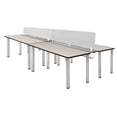 thumbnail image 1 of Kee 60" x 24" Double Benching System with Privacy Divider- Maple/ Chrome, 1 of 7