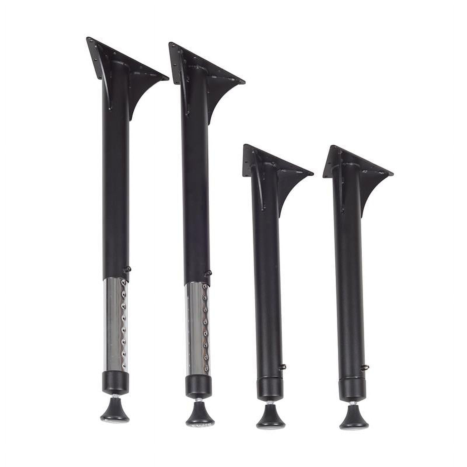 Kee Adjustable Leg, Black and Chrome (Set of 4)