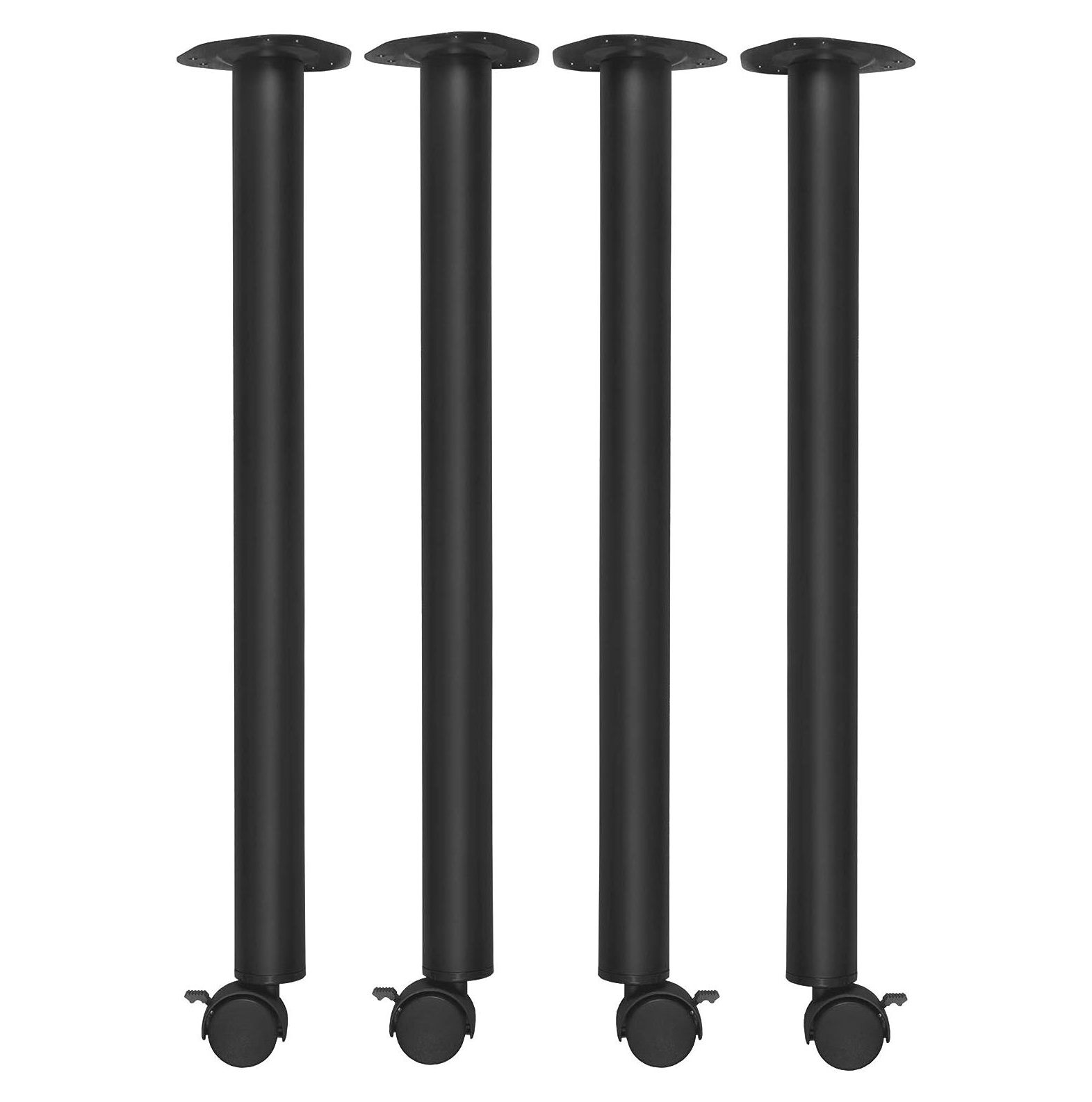Kee Post Table Leg with Casters (Set of 4) Black