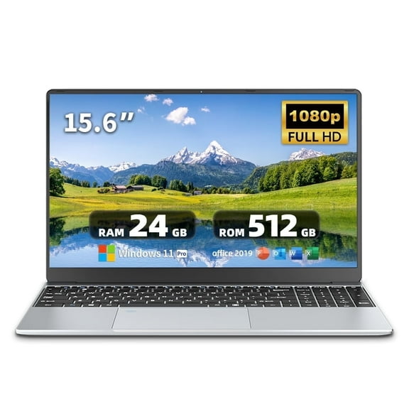 KeeUiU 15.6in Laptop, 1920 x 1080 FHD, 24GB RAM, 512GB SSD, Intel Celeron N5095