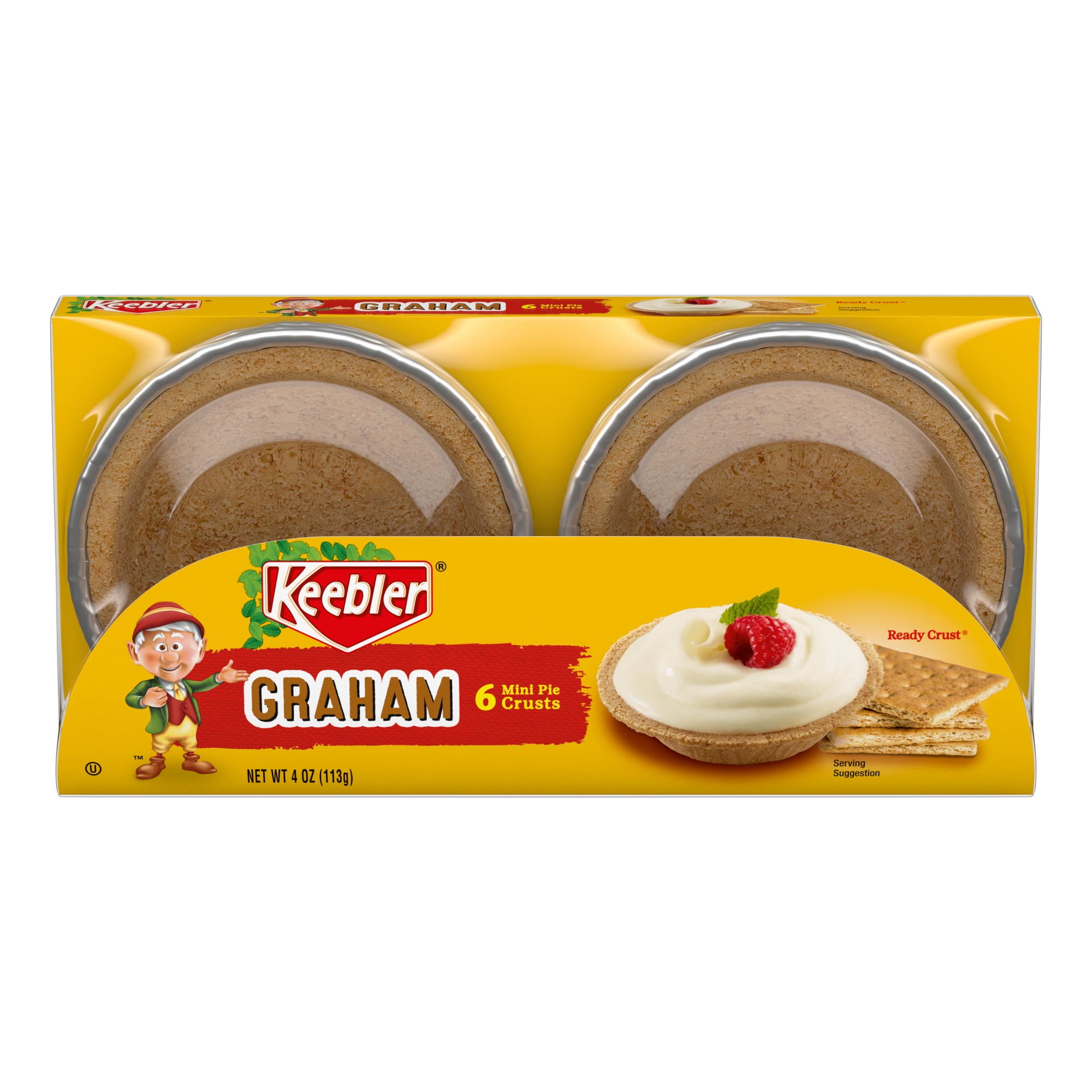 Keebler Ready Crust Mini Graham Cracker Pie Crusts, Premade Pie Crusts, 4 oz, 6 ct