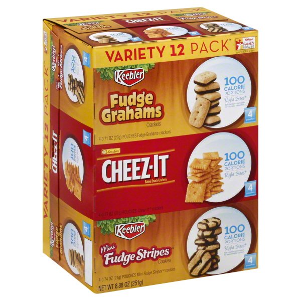Keebler 100 Calorie Pack Fudge Grahams, CheezIt, & Fudge Stripe