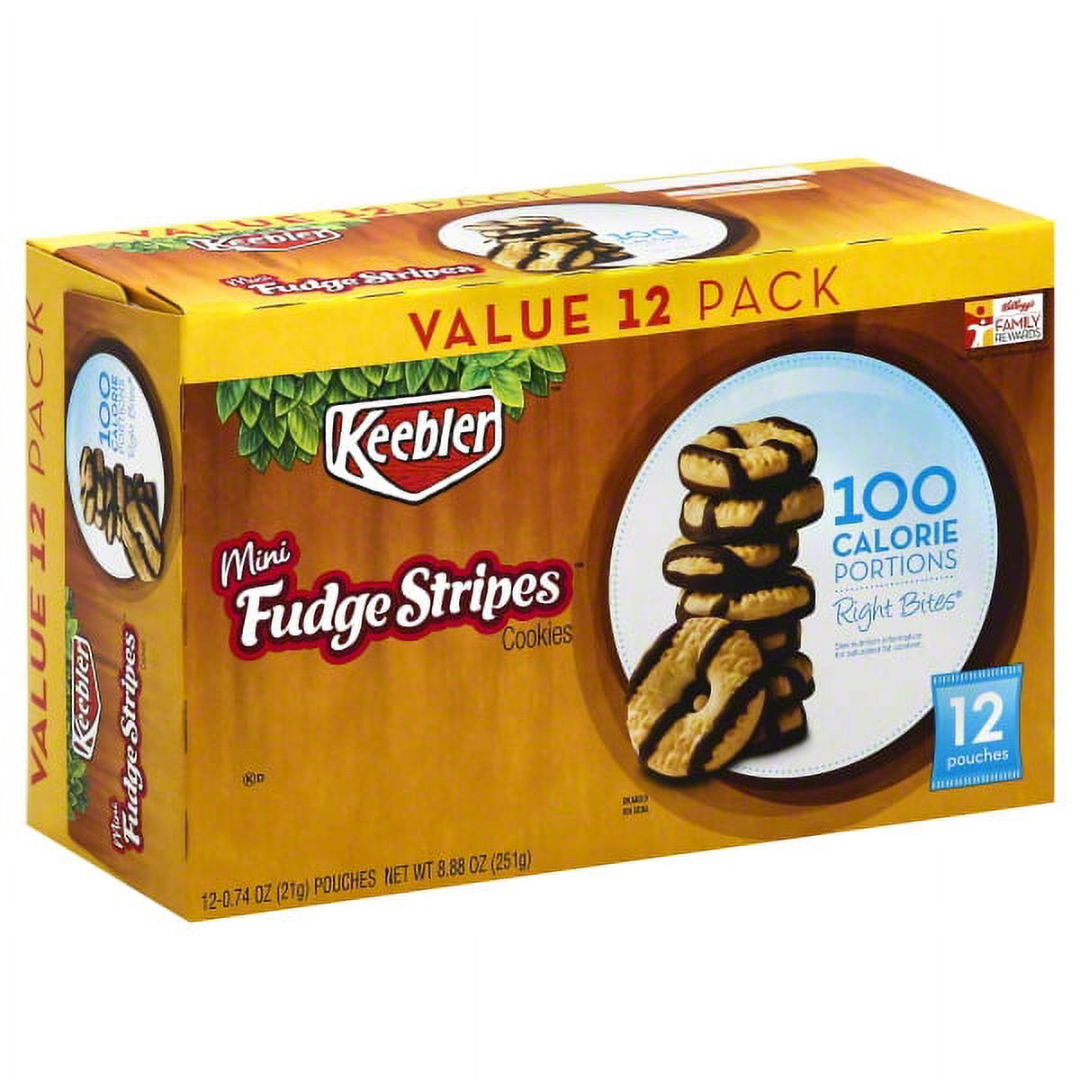 Keebler 100 Calorie Right Bites Fudge Shoppe Mini Fudge Stripes, 0.74