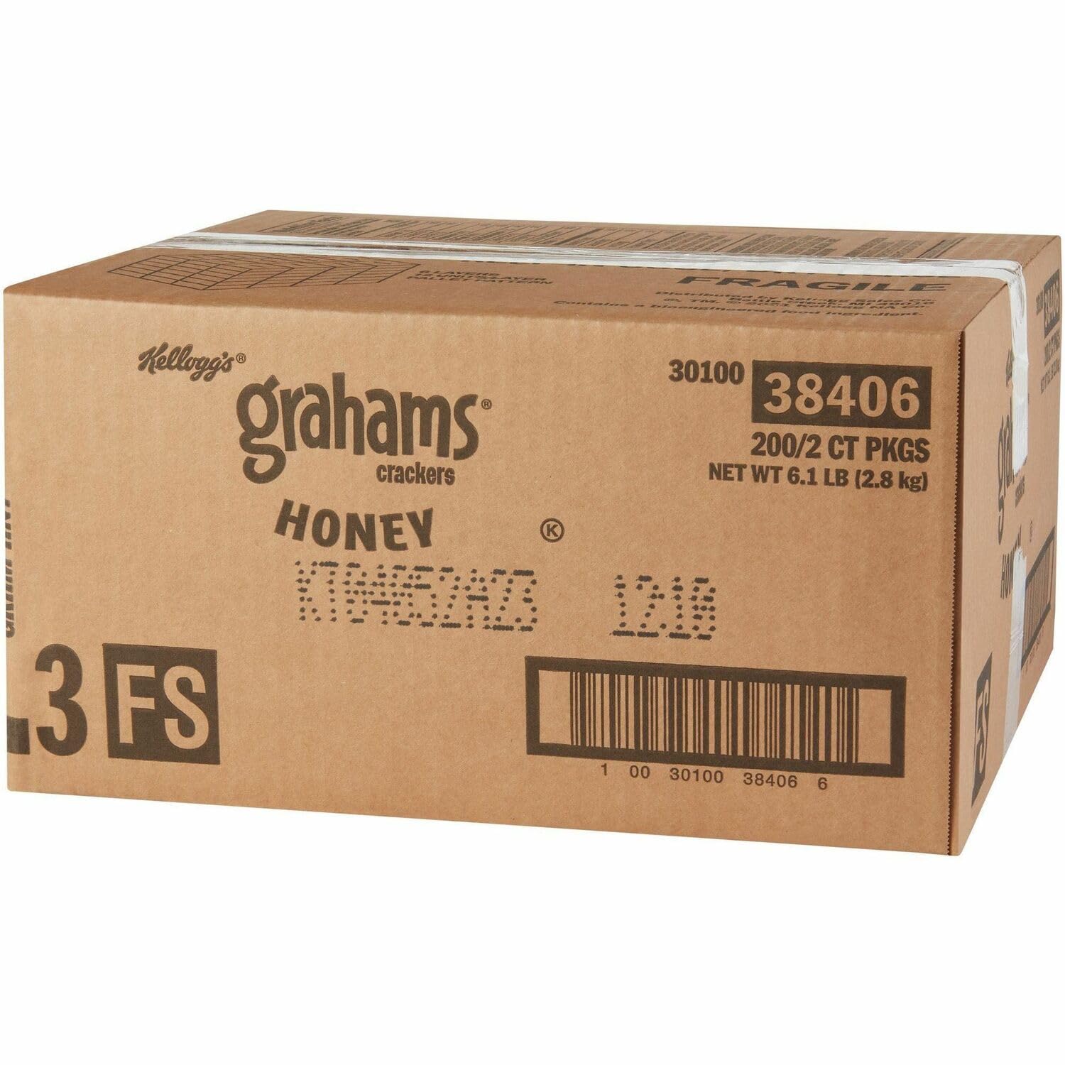 Keebler 38406 Honey Graham YPF5 Crackers, WholeGrains, 0.49 Oz., 200Pk