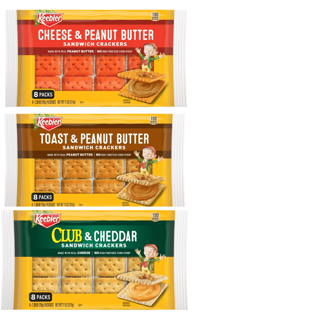 KlLLERBURNER　cheese Keebler Cheese and Peanut Butter Sandwich Crackers, 11 oz, 8