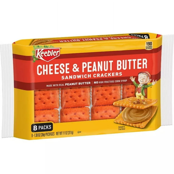 Keebler Cheese & Peanut Butter Sandwich Crackers - 11oz/8ct pack of 1