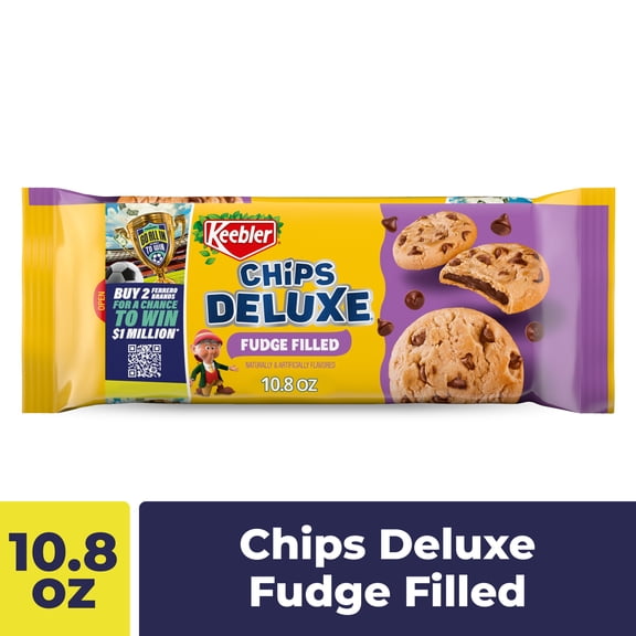 Keebler Chips Deluxe Fudge Filled, Chocolate Chip Cookies Filled with Chocolatey Fudge 10.8 oz