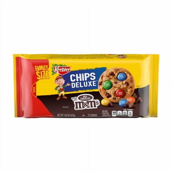 2X - Keebler Chips Deluxe Chocolate Chip Cookies Made with M&Ms Family Size