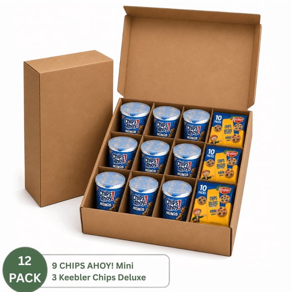 Keebler Chips Deluxe Minis Made with M&Ms Cookie Pouches and CHIPS AHOY! Mini Original Chocolate Chip Cookies Variety Pack, Snack Size Cookie Bundle, Pack of 6  Customized Pack