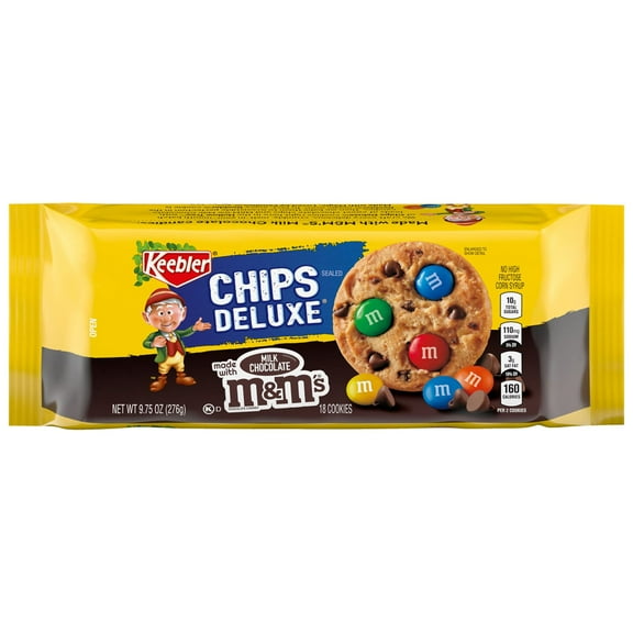 Keebler Chips Deluxe Rainbow Cookies with M&Ms 9.75 oz (Pack of 3)