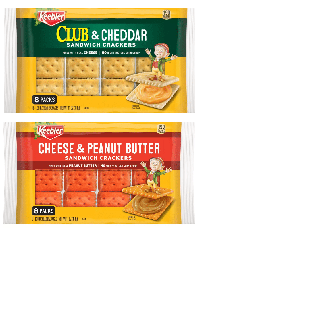 Keebler Club and Cheddar Sandwich Crackers, 11 oz&Keebler Cheese and
