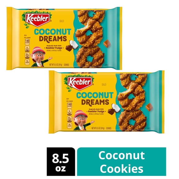 2pkKeebler Coconut Dreams, Coconut and Caramel Cookies Coated in Keebler Fudge, 8.5 oz