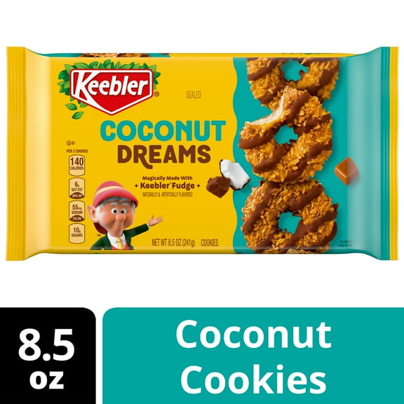 Keebler Coconut Dreams, Coconut and Caramel Cookies Coated in Keebler Fudge, 8.5 oz