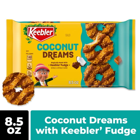 Keebler Coconut Dreams, Coconut and Caramel Cookies Coated in Keebler Fudge, 8.5 oz
