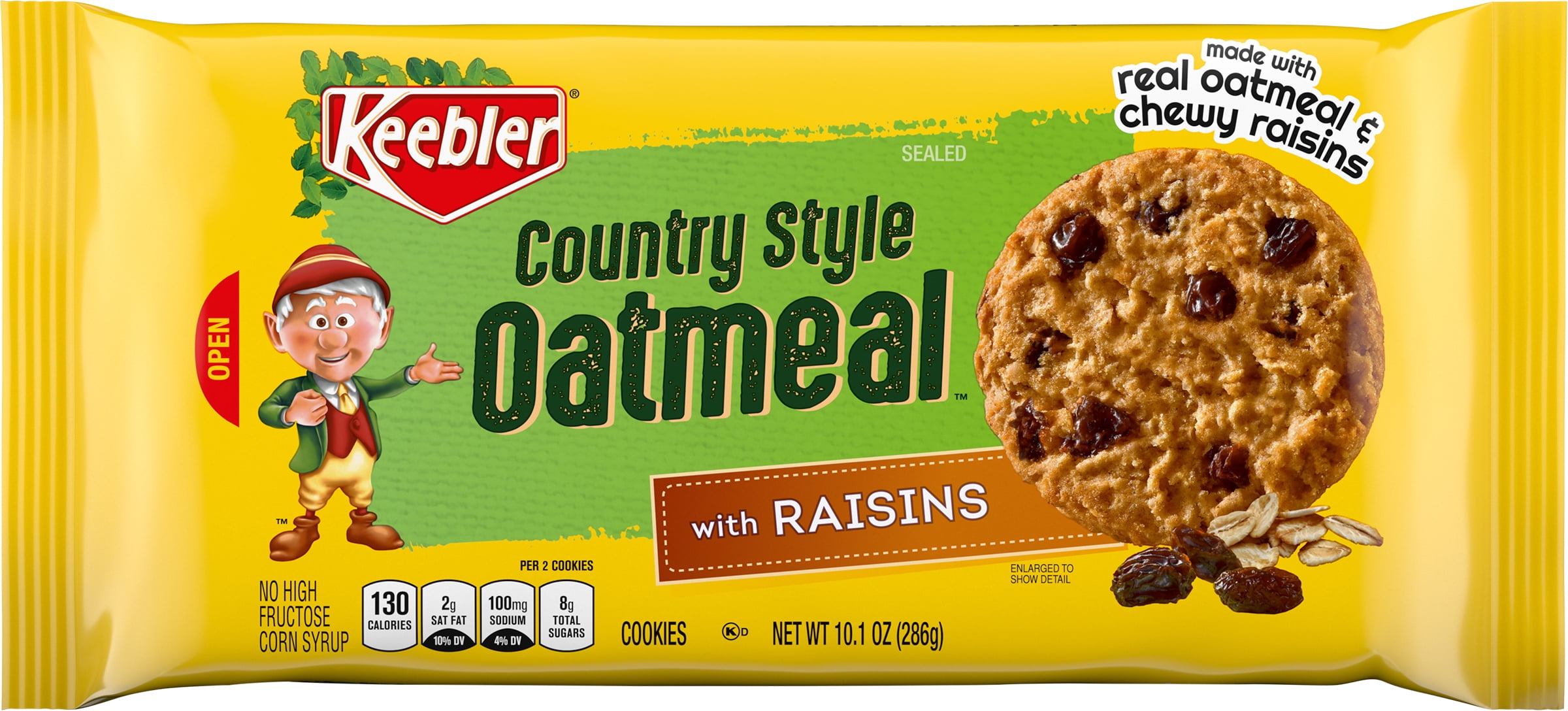 Keebler Country Style Oatmeal Cookies with Raisins 10.1 oz