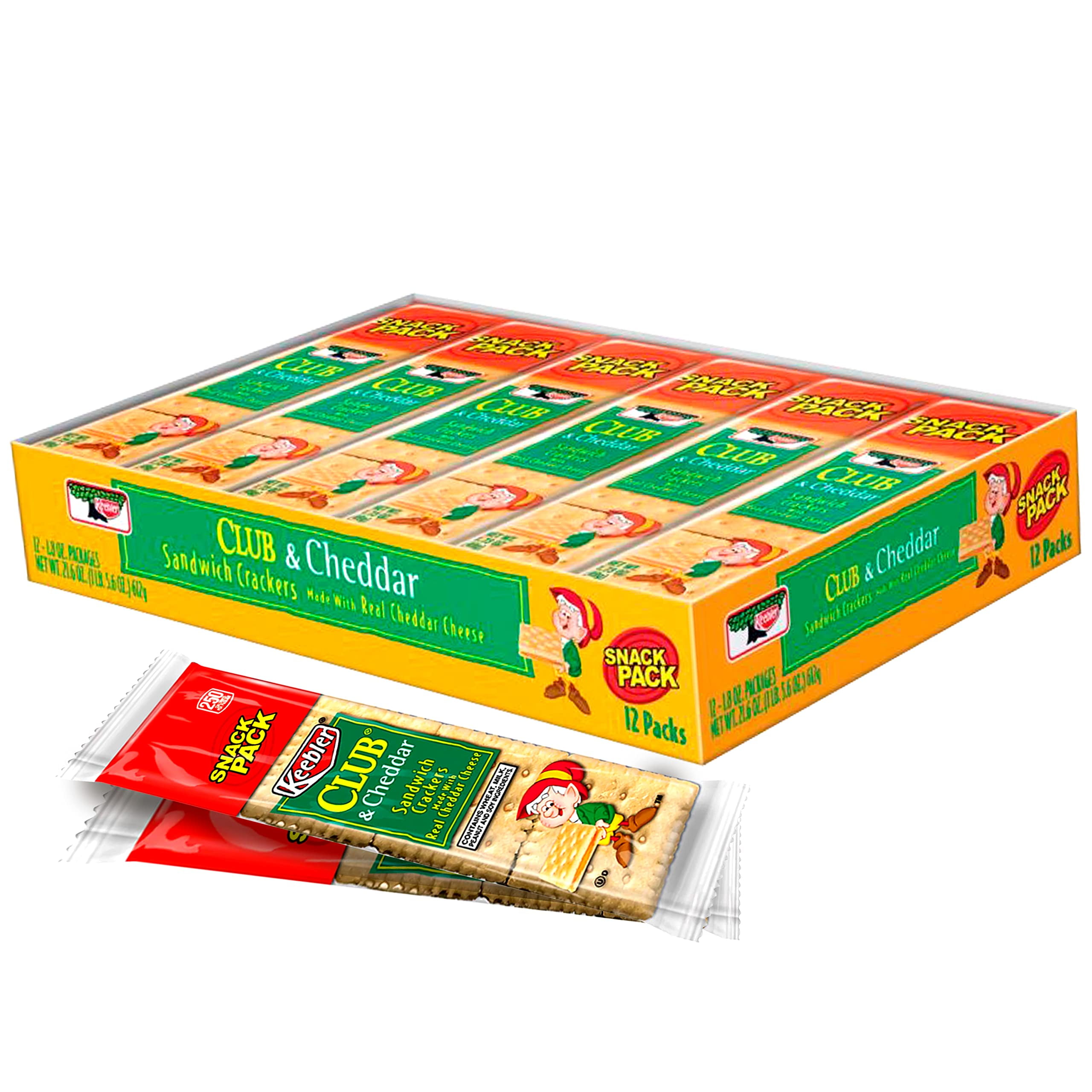 Keebler Crackers, Club & HP29 Cheddar, Cheese Sandwich Crackers, Snack