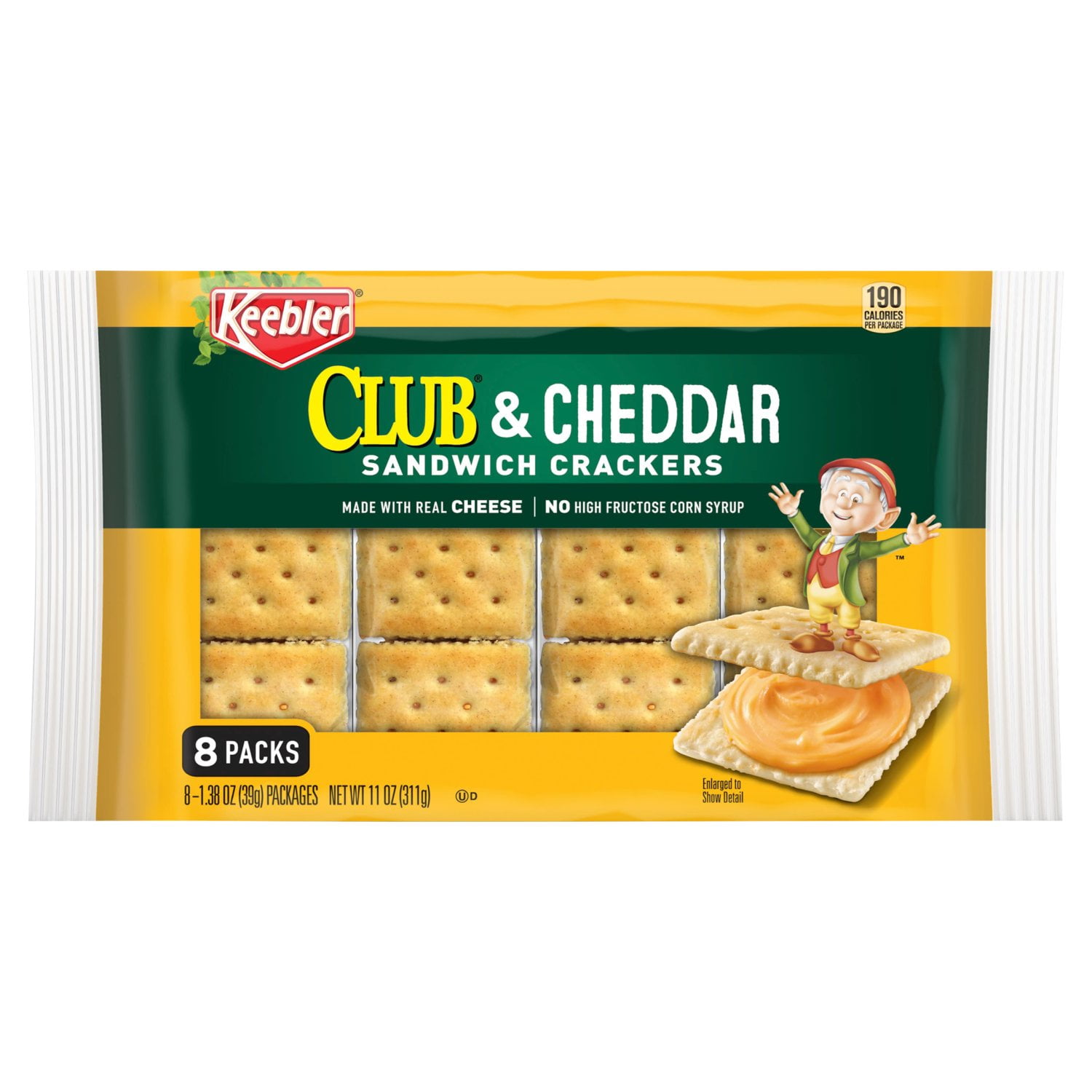 Keebler Crackers Sandwich Club & Cheddar Box - 8 Pack 11 oz