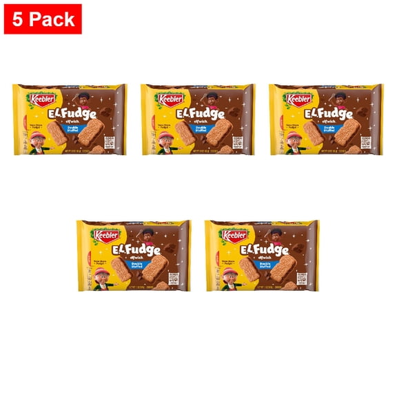 Keebler E.L. Fudge Double Stuffed Elfwich Cookies 13 oz - 5 Pack