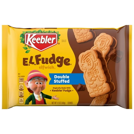 Keebler E.L. Fudge Double Stuffed Elfwich Cookies with Crème Filling, 12 oz (Pack of 2)