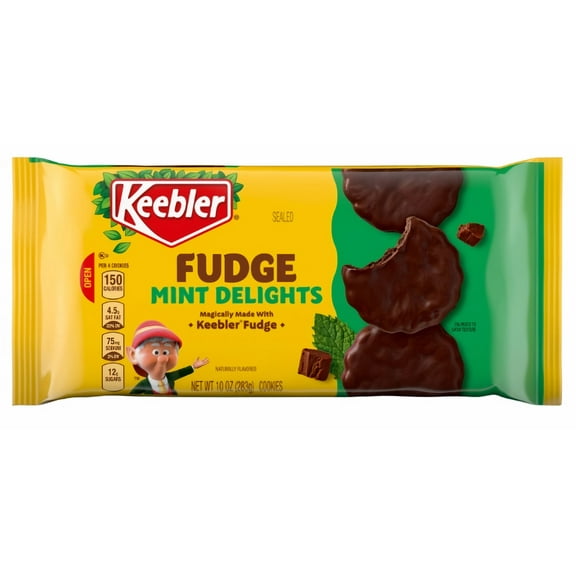 Keebler Fudge Mint Delights, Mint Cookies Dunked in Keebler Fudge, 10 oz (Pack of 3)