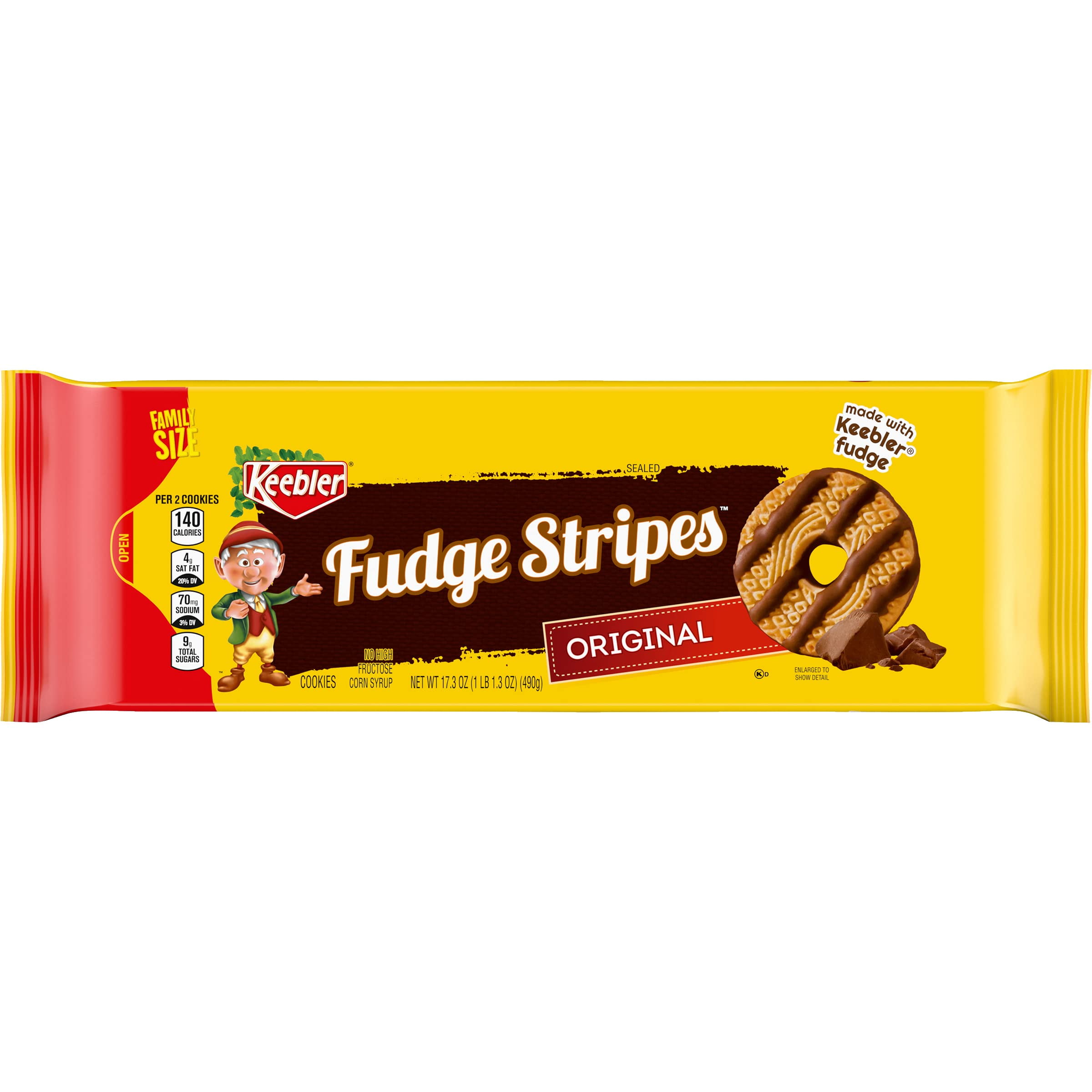 Keebler Fudge Stripes Original Cookies Family Size (Pack of 48