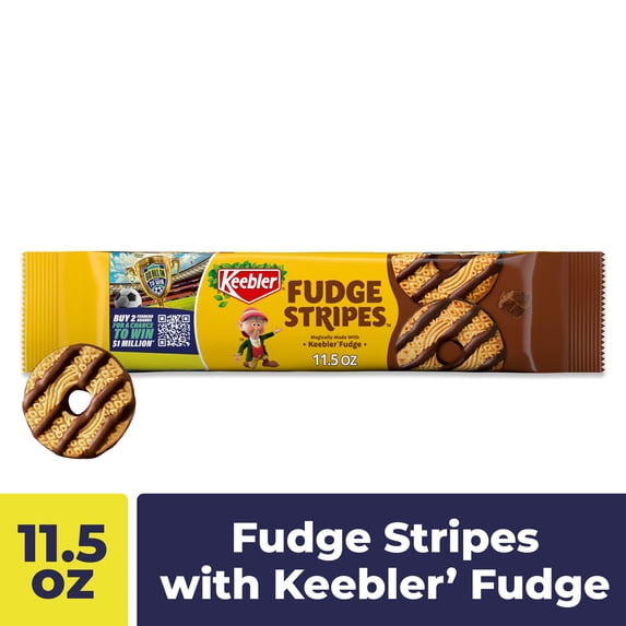 Keebler Fudge Stripes, Original Shortbread Cookies Coated in Keebler Fudge, 11.5 oz