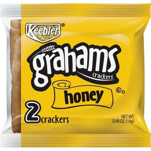 Keebler Grahams Honey Crackers Individually Wrapped - Honey - 0.49 oz - 200 / Carton