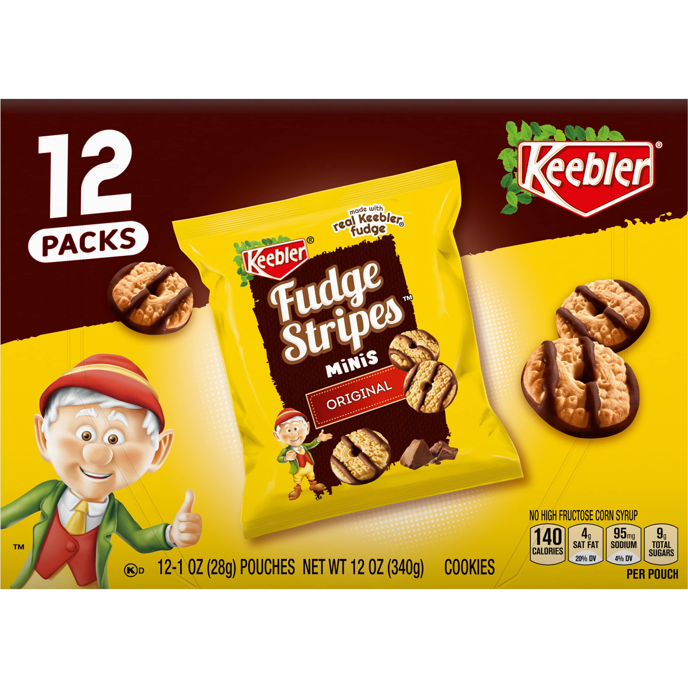 Keebler On-The-Go Fudge Stripes ZS23 Cookies, 12 Count (Pack