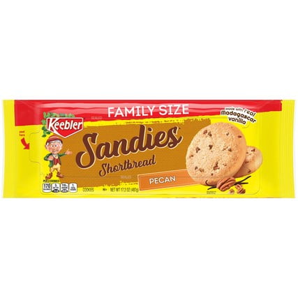 Keebler Sandies Pecan Shortbread Cookies, Family Pack, 17.2oz