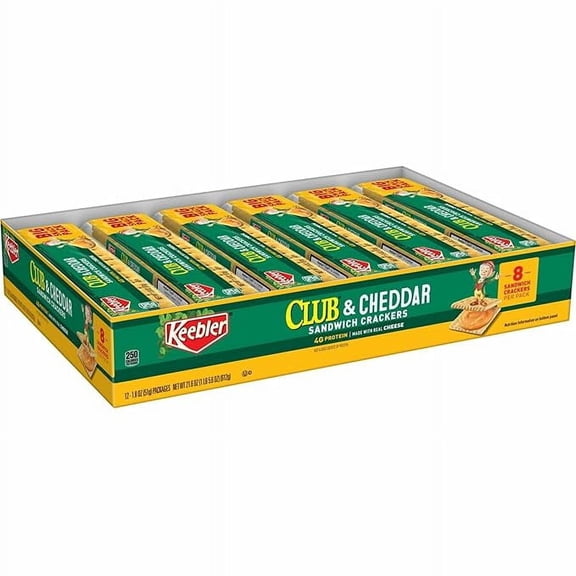 Keebler Products - Keebler DMF15 - Sandwich Cracker, Club & Cheddar, 8-Cracker Snack Pack, 12 Packs/Box - Sold As 1 Box - Individually packaged. - Eight crackers per pack.