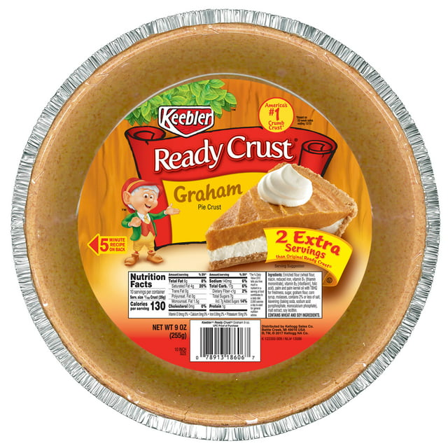 Keebler Ready Crust 10 Inch Graham Pie Crust, 9 oz