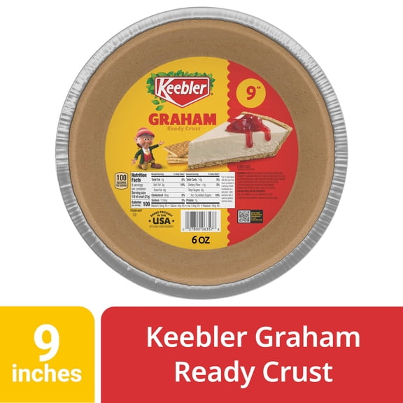 Keebler Ready Crust 9-Inch Graham Cracker Pie Crust, Premade Pie Crust For Baking And No-Bake, 6 oz