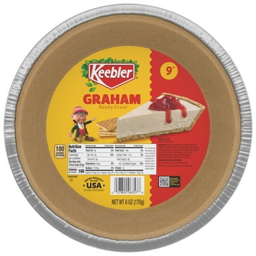 Keebler Ready Crust 9-Inch Graham Cracker Pie Crust, Premade Pie Crust For Baking And No-Bake, 6 oz