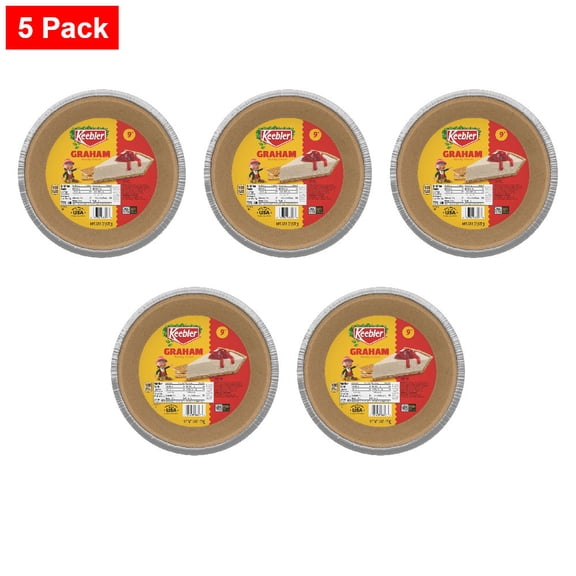 Keebler Ready Crust 9-Inch Graham Cracker Pie Crust, Premade Pie Crust For Baking And No-Bake 6 oz - 5 Pack