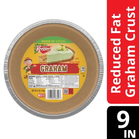Keebler Ready Crust 9-Inch Reduced Fat Graham Cracker Pie Crust, Premade Crust For Baking And No-Bake, 6 oz