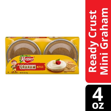 Keebler Ready Crust Mini Graham Cracker Pie Crusts, Premade Pie Crusts For Baking And No-Bake, 6 ct, 4 oz