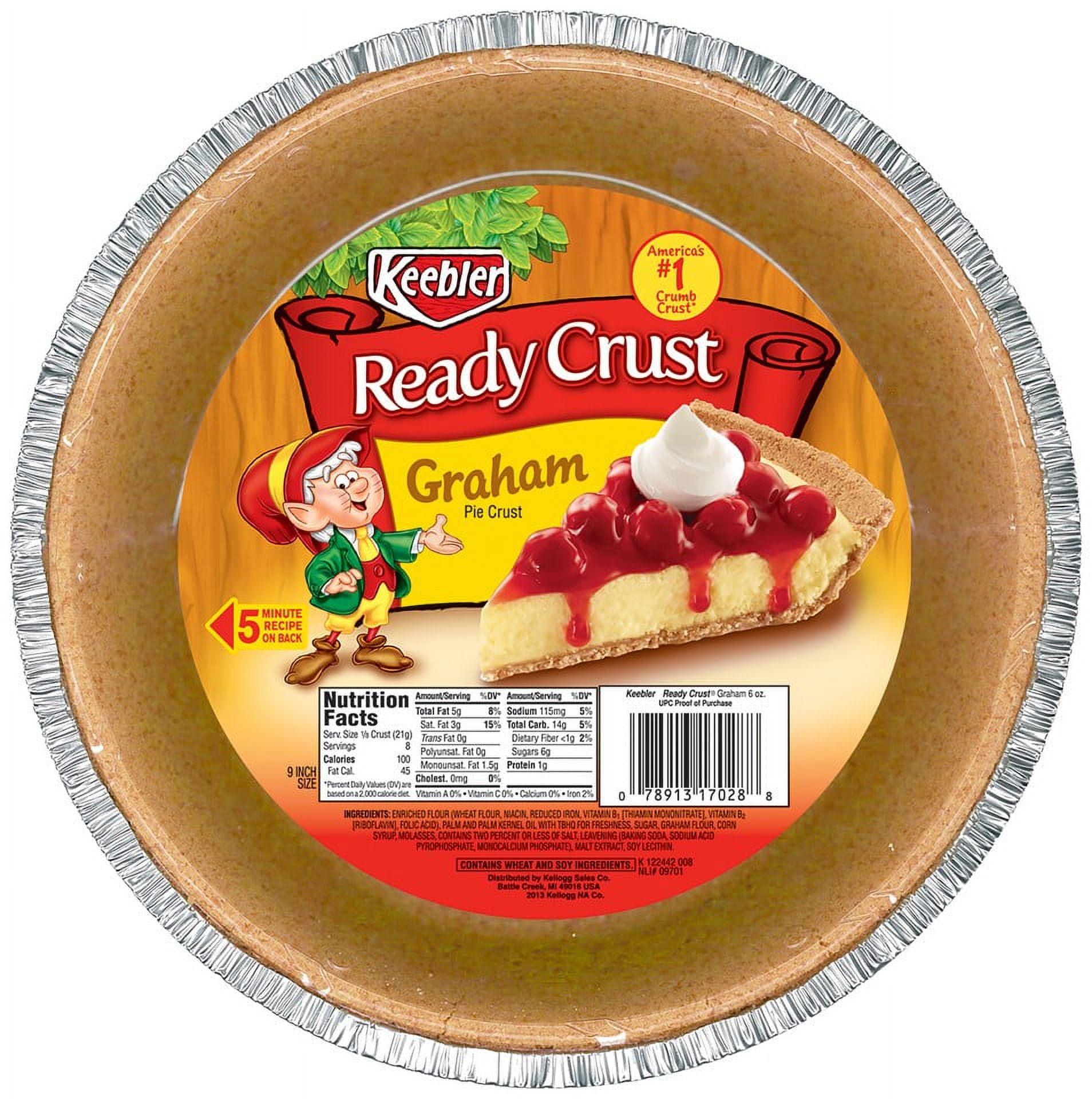 Keebler Ready Crust Pie Crusts Graham 9 Inch Size - 6 Oz