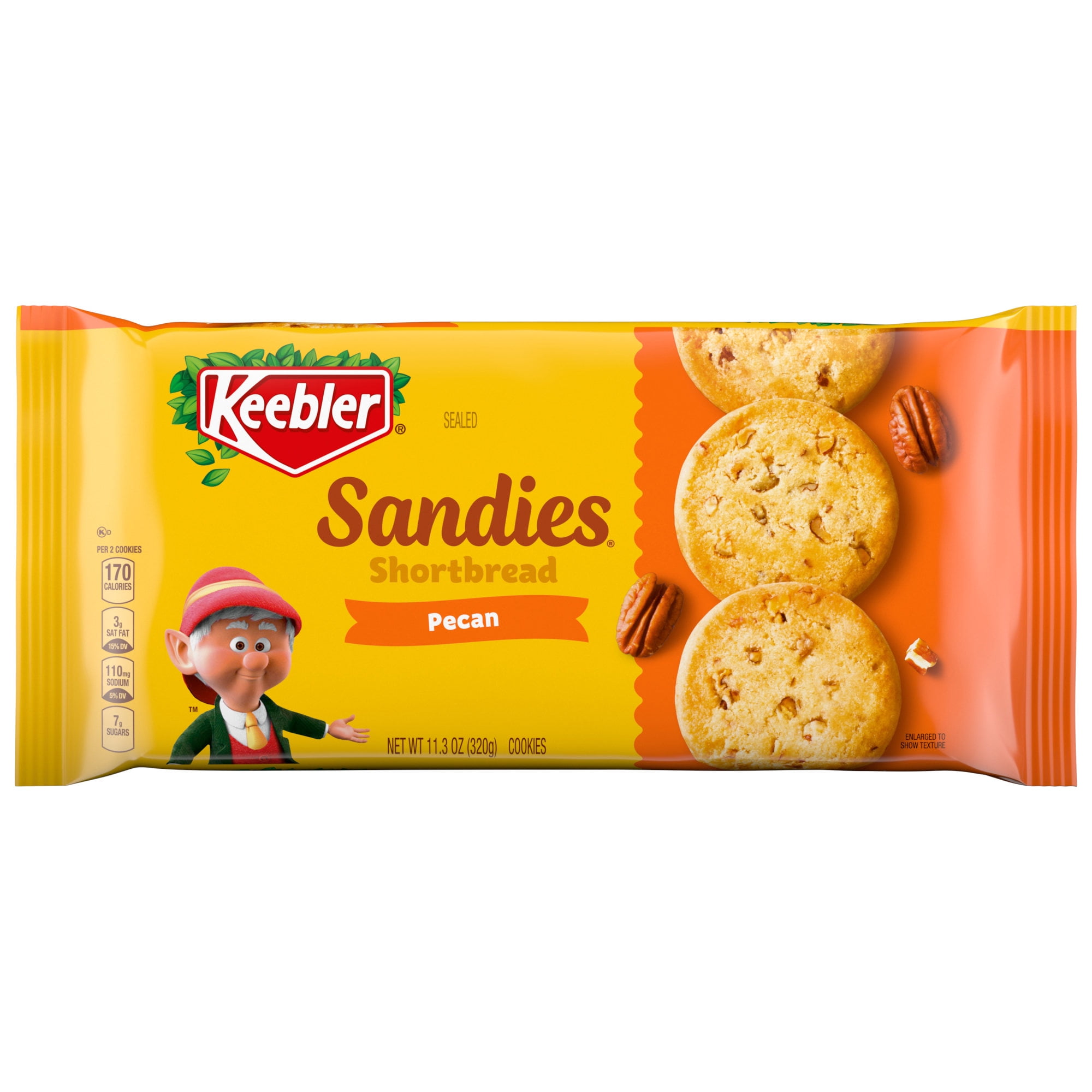 Keebler Sandies Pecan Cookies, Shortbread Cookies with Crunchy Pecans, 11.3 oz