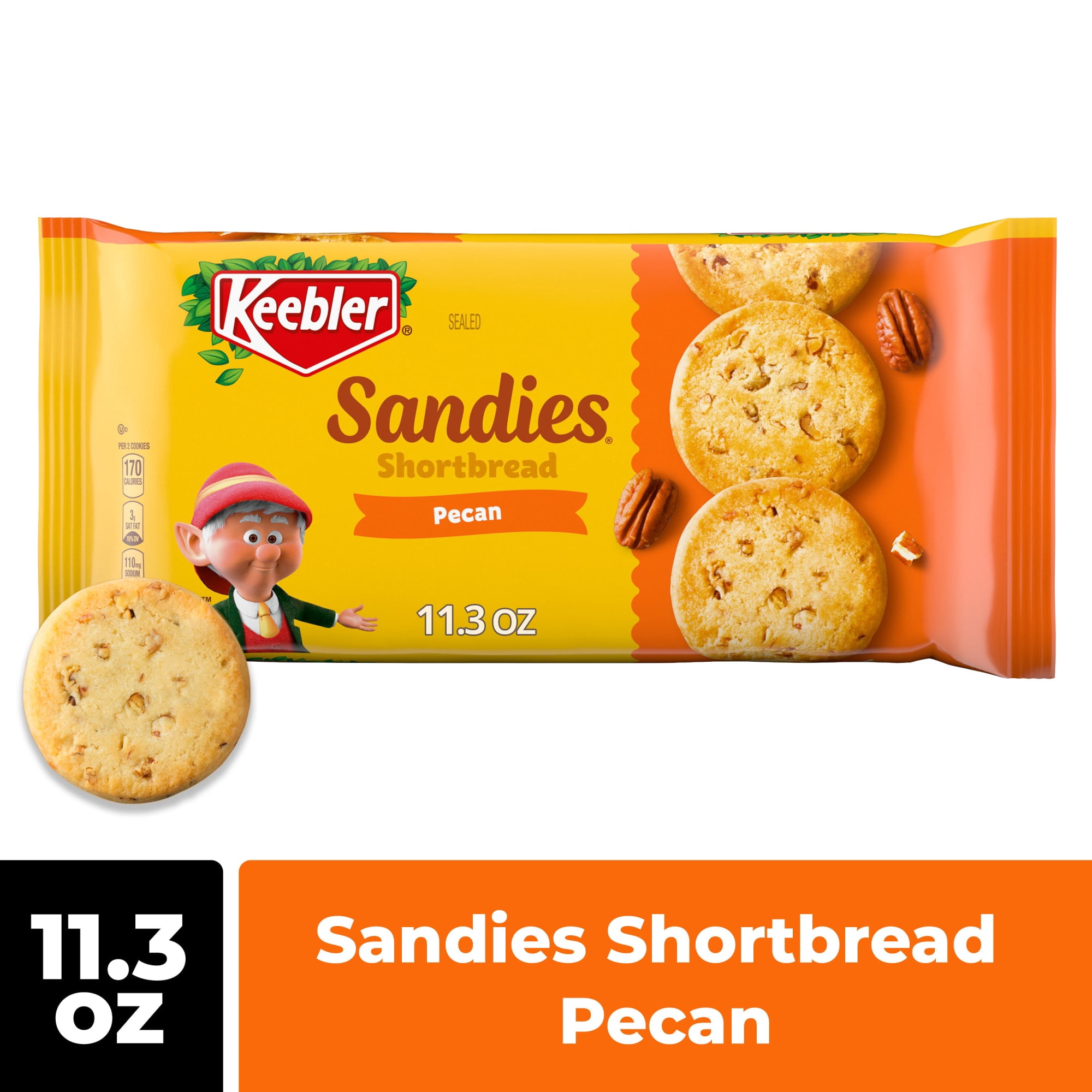 Keebler Sandies Pecan Cookies, Shortbread Cookies with Crunchy Pecans, 11.3 oz