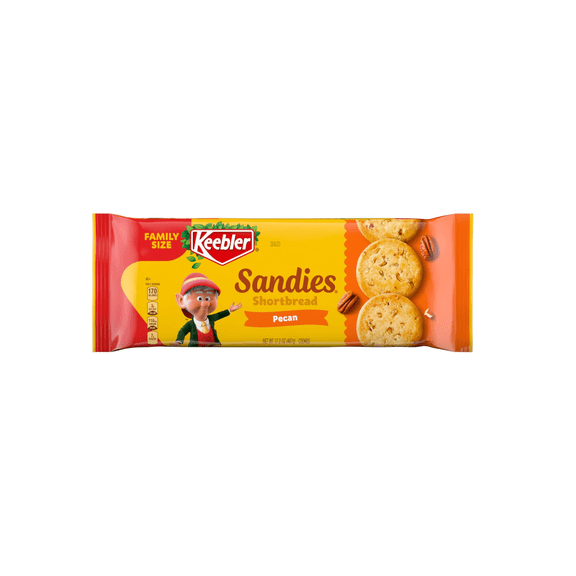 Keebler Sandies Pecan Cookies Shortbread with Crunchy Pecans, Family Size, 17.2 oz
