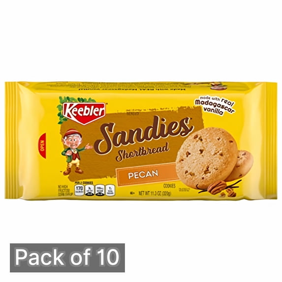 Keebler Sandies Shortbread Cookies, Pecan 11.3 oz (Pack of 10)