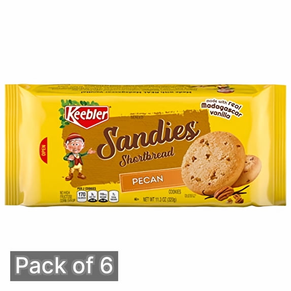 Keebler Sandies Shortbread Cookies, Pecan 11.3 oz (Pack of 6)