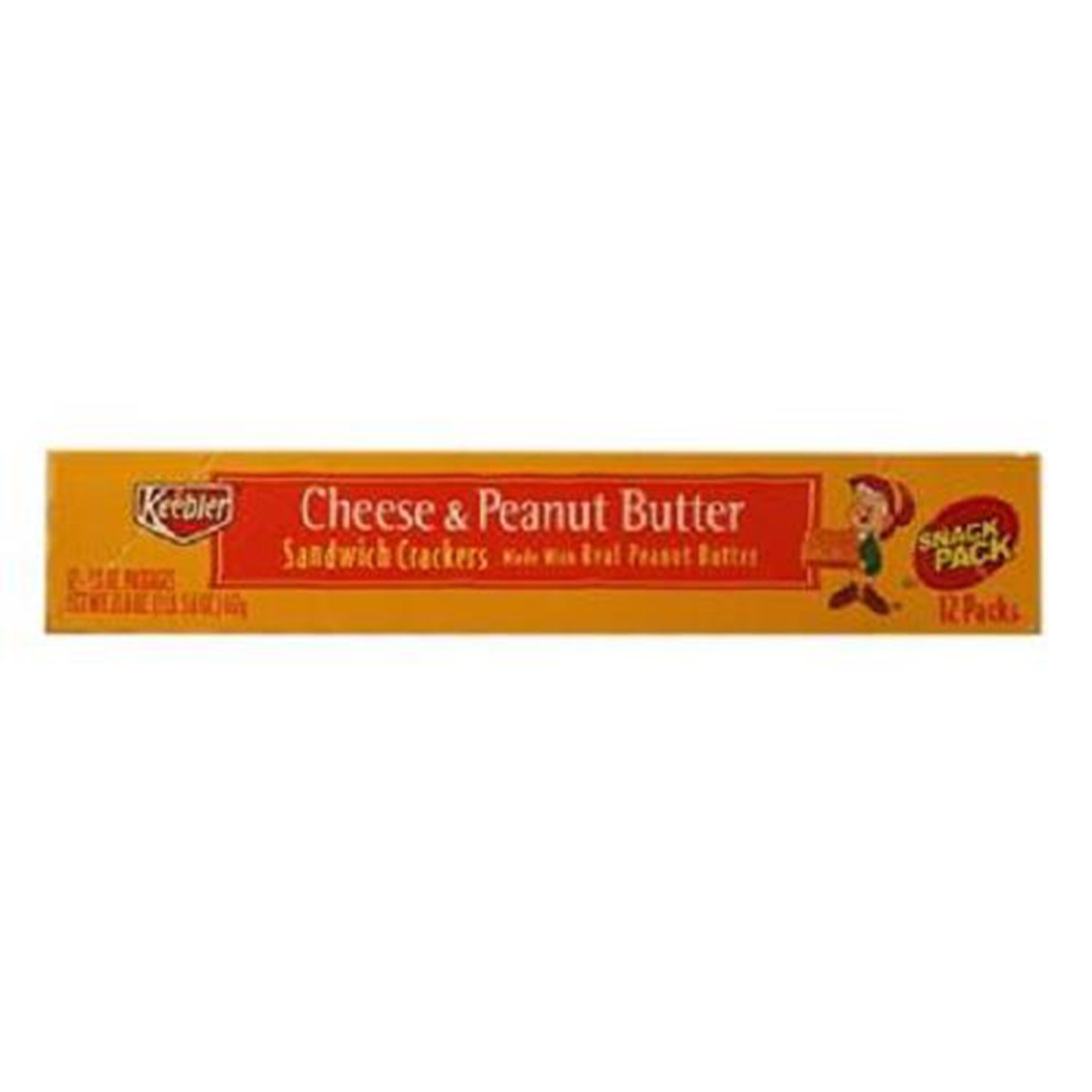 Keebler Sandwich Cracker, Cheese & Peanut Butter, Count 12 (1.8oz