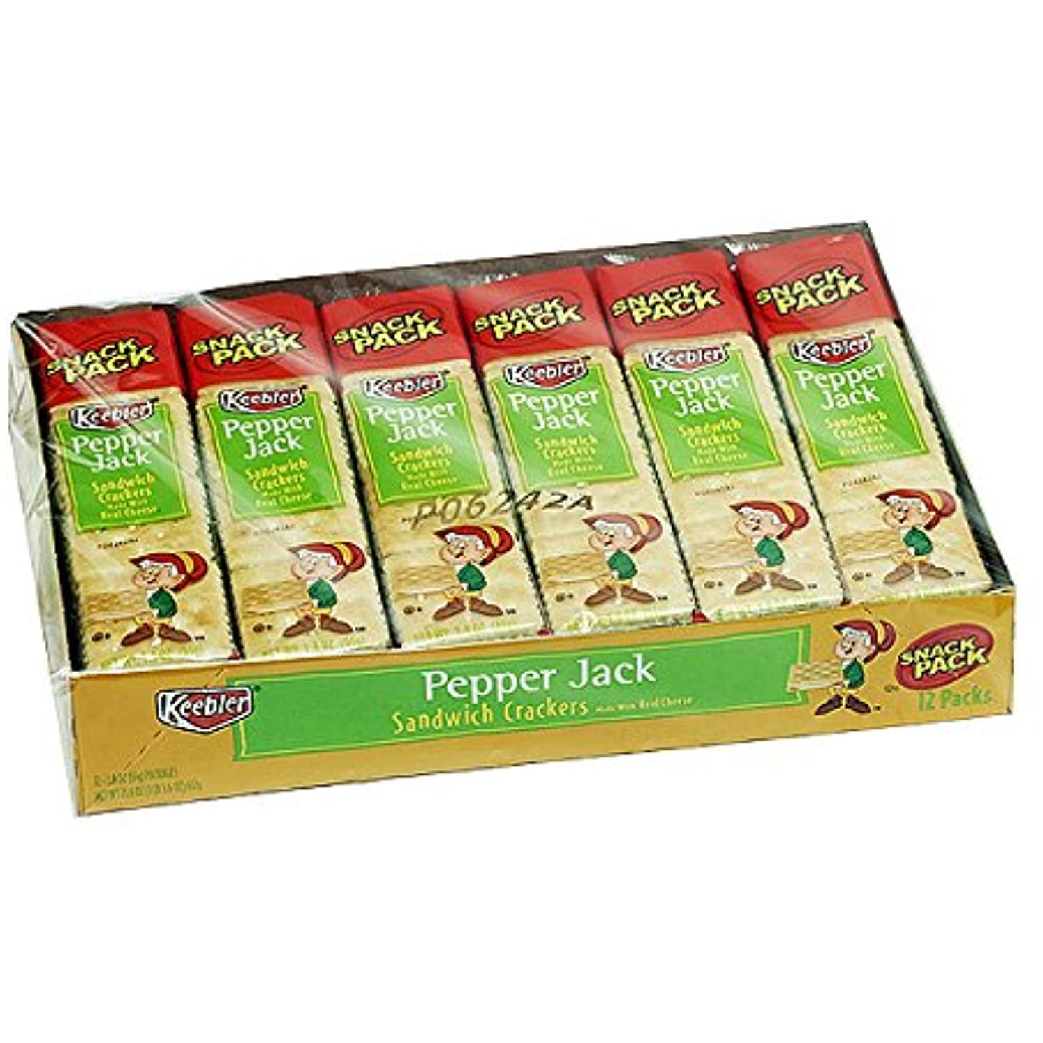 Keebler Snack Pack Sandwich Crackers, Pepper Jack, 12Count
